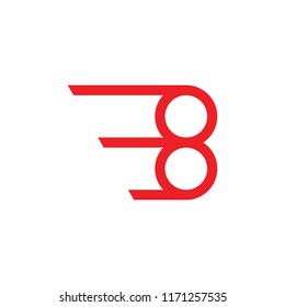 abstract number 8 run fast design logo