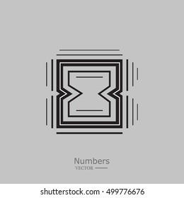 Abstract number 8. Typographic vector element for design.  Vector illustration