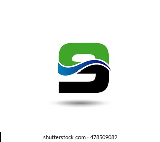 Abstract Number 9 logo Symbol
