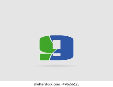 Abstract Number 9 logo Symbol
