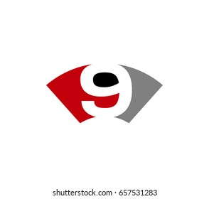 Abstract Number 9 logo Symbol icon
