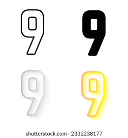 Abstract Number 9 Silhouette Illustration, can be used for business designs, presentation designs or any suitable designs.