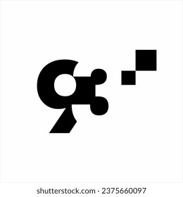 Abstract number 93 logo design with number 3 on negative space in pixel style.