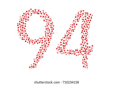 Abstract Number 94 Made Of Red Eastern Hearts