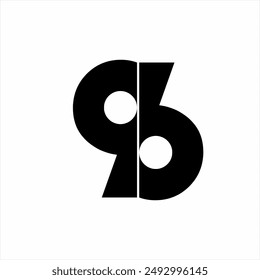 Abstract number 96 logo design with number 8 in negative space.