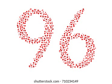 Abstract Number 96 Made Of Red Eastern Hearts