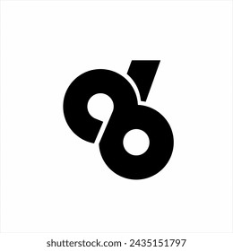 Número abstracto 986 diseño del logotipo con el número 9 en el espacio negativo.