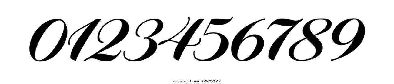 Ilustración vectorial de diseño de números abstractos. Un conjunto de diseños de logotipos de número creativo 0 a 9. Negrita Negro Números 1 2 3 4 5 6 7 8 9 0. Diseño de Arte vectorial EPS aislado sobre un fondo blanco. 