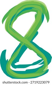 Abstractas número ocho creado con expresivo verde