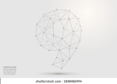 Abstract number nine, figure 9, consisting of triangles, circles, spots of decay, stars. Vector eps 10.