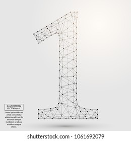 Abstract number one, figure 1, consisting of triangles, circles, spots of decay, stars. Vector eps 10.