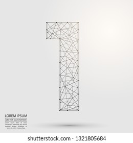 Abstract number one, figure 1, consisting of triangles, circles, spots of decay, stars. Vector eps 10.