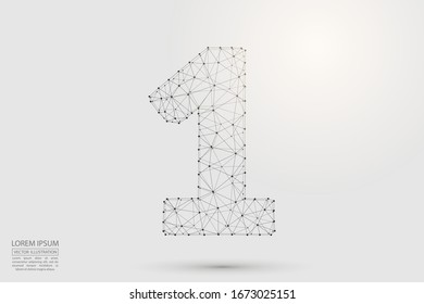 Abstract number one, figure 1, consisting of triangles, circles, spots of decay, stars. Vector eps 10.