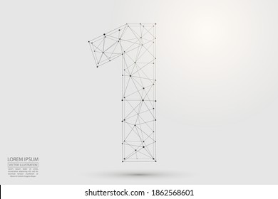 Abstract number one, figure 1, consisting of triangles, circles, spots of decay, stars. Vector eps 10.