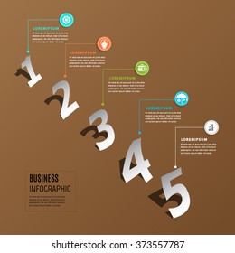 Abstract number paper infographic element.