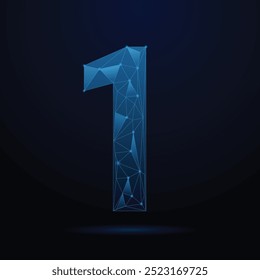 Plano de fundo azul polígono de número abstrato