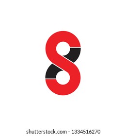 abstract number s8 infinity line logo vector