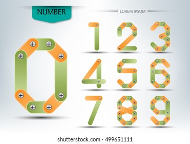 abstract number set, concept of logo vector design illustration