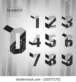 Abstract number set design Three dimensional Modern style Can be used as other illustrations such as technology, communication, business, education, vector illustrator 