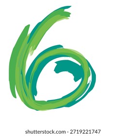 Abstractas número seis creado con expresivo verde