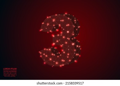 Resumen número tres, figura 3, compuesto de triángulos, círculos, puntos de decadencia, estrellas. Vector eps 10.