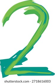 Número dos Abstractas creado con verde expresivo