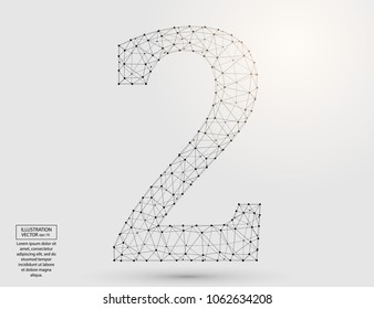 Abstract number two, figure 2, consisting of triangles, circles, spots of decay, stars. Vector eps 10.