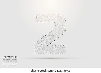 Abstract number two, figure 2, consisting of triangles, circles, spots of decay, stars. Vector eps 10.