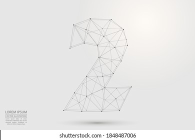 Abstract number two, figure 2, consisting of triangles, circles, spots of decay, stars. Vector eps 10.