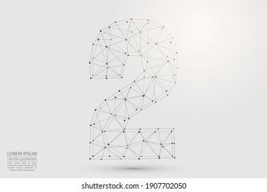 Abstract number two, figure 2, consisting of triangles, circles, spots of decay, stars. Vector eps 10.