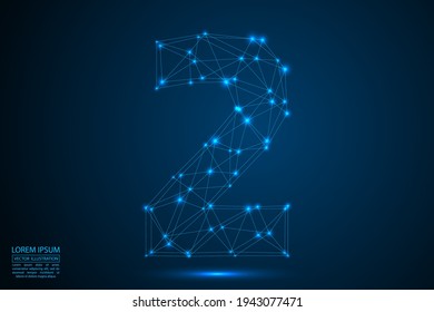 Abstract number two, figure 2, consisting of triangles, circles, spots of decay, stars. Vector eps 10.