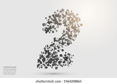 Abstract number two, figure 2, consisting of triangles, circles, spots of decay, stars. Vector eps 10.
