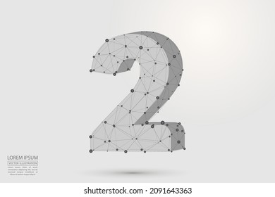 Abstract number two, figure 2, consisting of triangles, circles, spots of decay, stars. Vector eps 10.