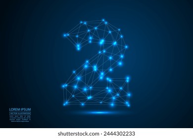 Abstractas número dos, figura 2, que consiste en triángulos, círculos, puntos de descomposición, estrellas. Vector eps 10.