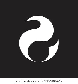 abstract number two simple curves geometric logo