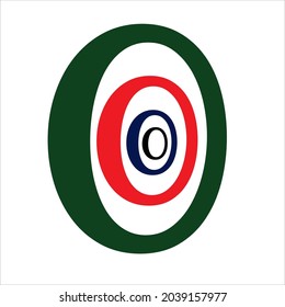 Abstract number zero Duplicate, figure 0, consisting of zero, circles, spots of decay, Vector of zero