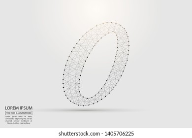 Abstract number zero, figure 0, consisting of triangles, circles, spots of decay, stars. Vector eps 10.