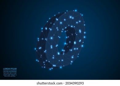 Abstract number zero, figure 0, consisting of triangles, circles, spots of decay, stars. Vector eps 10.
