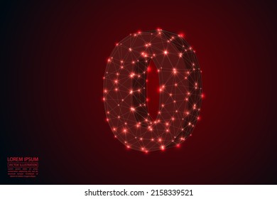 Abstract number zero, figure 0, consisting of triangles, circles, spots of decay, stars. Vector eps 10.
