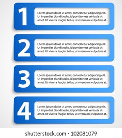 Abstract numbered banners or headers. Progress option background. Vector illustration