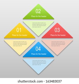 Abstract numbered banners with triangles. Progress option background. Can be used for business presentation, info graphics, web-site