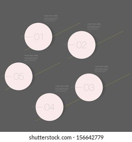 Abstract numbered circle infographic design with your text and thin lines Eps 10 vector illustration