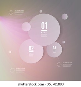 Abstract numbered circle infographic design with your text and colorful background can be used for workflow layout, diagram, number options, web design.  Eps 10 stock vector illustration 