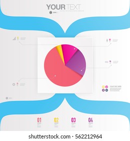 Abstract numbered circle infographic design with ribbon your text and simple background Eps 10 stock vector illustration 