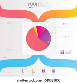 Abstract numbered circle infographic design with ribbon your text and simple background Eps 10 stock vector illustration 