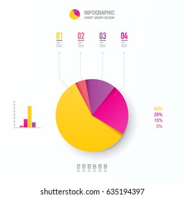 Abstract numbered circles infographic design with your text and colorful background. Eps 10 stock vector illustration