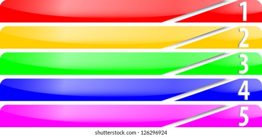 Abstract numbered color banners template. Vector illustration