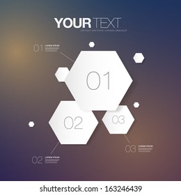 Abstract Numbered Hexagon Infographic Design With Your Text And Colorful Background  Eps 10 Vector Illustration 