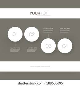 Abstract numbered infographic circles design with your text and thin lines. Eps 10 stock vector illustration 