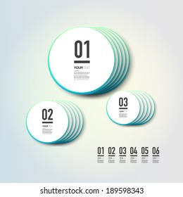 Abstract numbered infographic circles design with your text.  Eps 10 stock vector illustration 